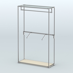 Торговая система ХРОМ без ДСП 1200 мм с поручнями №2, Крем Вайс