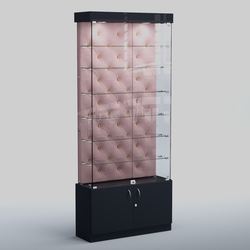 Высокая стеклянная витрина КАПИТОНЕ №31, Антрацит+14 Fla