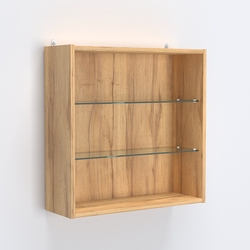 Витрина настенная №201-1Г с двумя полками, Дуб Золотистый