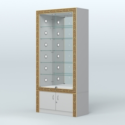 Витрина центральная с декором №ВБА-503С, Серый