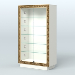 Низкая витрина с декором и замком НБА-505С, Белый