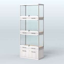 Витрина средняя для продажи средних млекопитающих в зоомагазин серии КУНЬИ-03, Ясень Анкор светлый