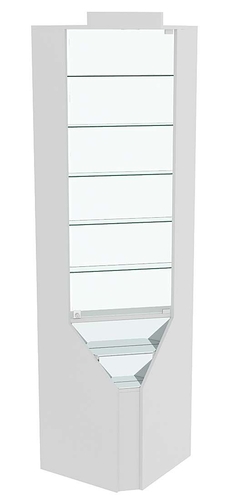 Витрина серии Эталон угловая №3-2 (Внутренний угол, задняя стенка - стекло), Серый