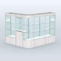 Павильон из профиля угловой №3а (5,5 кв.м), Ясень Анкор светлый