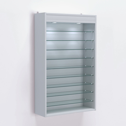 Витрина настенная №202-7Г открытая с фризом, Серый