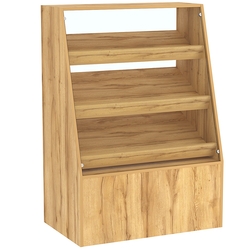 Торговый прилавок для выпечки с тремя наклонными полками под экраны серии BAKERY №2, Дуб Золотистый