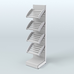 Торговый стеллаж узкий для хлеба и выпечки Феникс №5, Серый