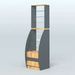 Витрина БРИЗ №1-600, Темно-Серый  + Дуб Золотистый