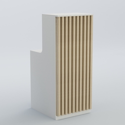 Ресепшен узкий серии ВЕРТИКАЛЬ №2, Белый + Дуб Сонома