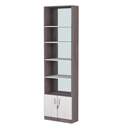 Стеллаж из ДСП с 4-мя полками 250x600 мм серии LEVEL-4 №4-2 (З/C - ЗЕРКАЛО), Ясень Анкор темный + Ясень Анкор светлый