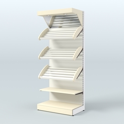 Стеллаж для хлеба и выпечки с полками - корзинами и фризом Феникс №3Ф, Крем Вайс + Белый