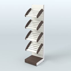 Торговый стеллаж узкий для хлеба и выпечки Феникс №5, Дуб Венге + Белый