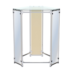 Вешало Прогресс №3-1 шестигранный (с прозрачной полкой стекло 6 мм и зеркалами), Крем Вайс