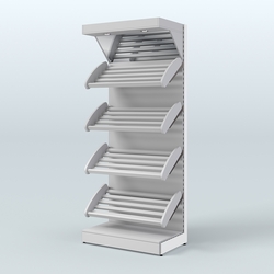 Стеллаж для хлеба и выпечки с полками - корзинами и фризом Феникс №10Ф, Серый