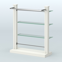 Островная система с перфорацией и тремя стеклянными полками №9, Белый