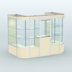 Павильон из профиля пристенный №4а (4,05 кв. м), Крем Вайс