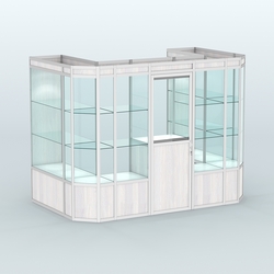 Павильон из профиля пристенный №6а (4,05 кв. м), Ясень Анкор светлый