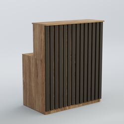 Ресепшен прямоугольный серии ПРИЛИВ №1, Дуб Канзас Коричнерый + черный