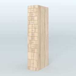 Рецептурный шкаф для аптек METACASE №1 глубиной 800 мм (13 ящиков), Дуб Сонома