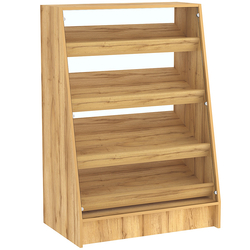 Торговый прилавок для выпечки с четырьмя наклонными полками и бортиками серии BAKERY №3, Дуб Золотистый