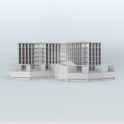 Павильон со стеклянными прилавками для продажи чая и кофе №5, Серый