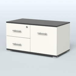 Тумба Динен №1 приставная широкая, Белый и Черный