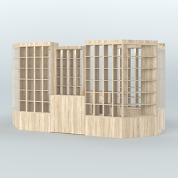 Павильон с двумя кассовыми прилавками для продажи чая и кофе №2, Дуб сонома