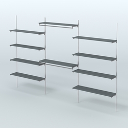 Neo Fix №7(С) система настенная с выносными поручнями и полками из ДСП (3600 мм), Темно-Серый