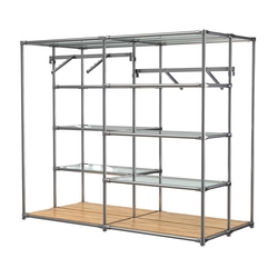 Хромированное вешало ПЛАТФОРМА №3-1 с полками стекло 6мм, Дуб Золотистый