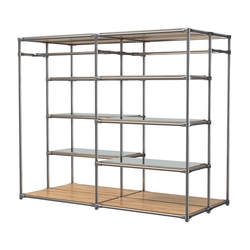 Хромированное вешало ПЛАТФОРМА №2-4 с зеркальными полками 4мм, Дуб Золотистый