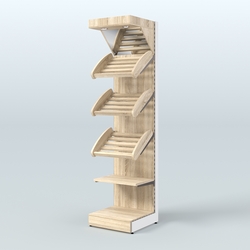 Стеллаж для хлеба и выпечки с полками - корзинами и фризом Феникс №16Ф, Дуб сонома