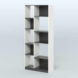 Стеллаж из ДСП серии ЛОФТ №9-1 (зеркальное отражение - Z), Белый и Черный