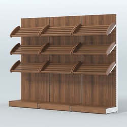 Стеллаж для хлеба и выпечки трехсекционный Феникс №3, Орех