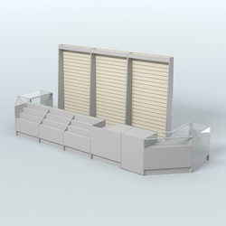 Торговый Островок "Эконом" №5 (9, 72 кв.м), Серый + Крем Вайс