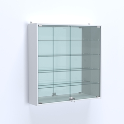 Витрина настенная №204-2А зеркальная, Белый