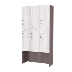 Шкаф для раздевалок СТАНДАРТ-Элегия №3-3Б, Ясень Анкор темный + Ясень Анкор светлый