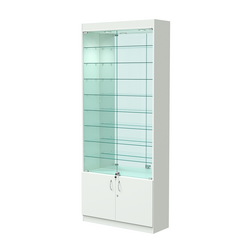 Витрина ОПТИКА №1-3 (задняя стенка зеркало), Белый