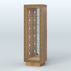 Низкая пристенная витрина с декором НБА-503С, Орех