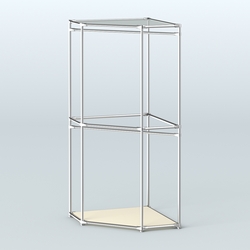 Угловой стеллаж Хром №5 с поручнями, Крем Вайс