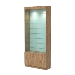 Витрина ОПТИКА №1-1 (задняя стенка ДВП), Дуб Канзас коричневый