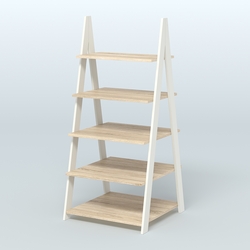 Торговая двусторонняя стойка ЛОФТ №3-950 с широкими полками, Белый + Дуб Сонома