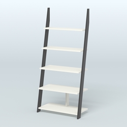 Торговая пристенная стойка ЛОФТ с пятью полками №1-950, Черный + Белый