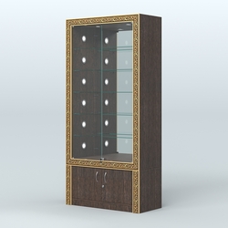 Витрина центральная с декором №ВБА-503С, Дуб Венге