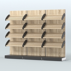 Стеллаж для хлеба и выпечки трехсекционный Феникс №8, Черный + Дуб Сонома