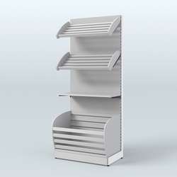 Стеллаж для хлеба и выпечки с нижней корзиной - накопителем Феникс №12К, Серый