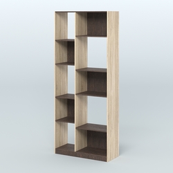 Стеллаж из ДСП серии ЛОФТ №9-1 (зеркальное отражение - Z), Дуб Сонома + Дуб Венге