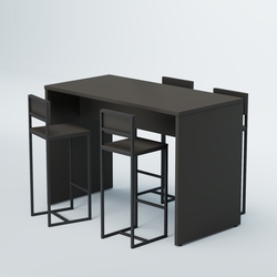 Комплект барный стол "Кофе-брейк" №1 и стулья, Черный