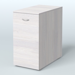 Тумба с выкатной секцией Деко, цвет белый, Ясень Анкор светлый