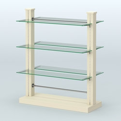 Островная система с перфорацией и шестью стеклянными полками №18, Крем Вайс