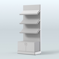 Стеллаж для хлеба и выпечки с тремя наклонными полками и накопителем Феникс №11, Серый